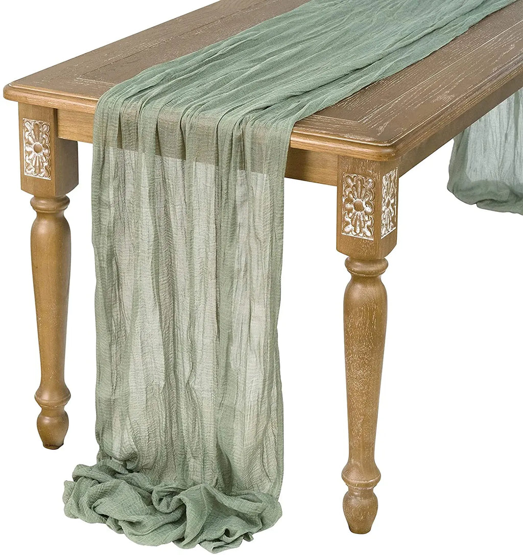 Sage Gauze Table Runner