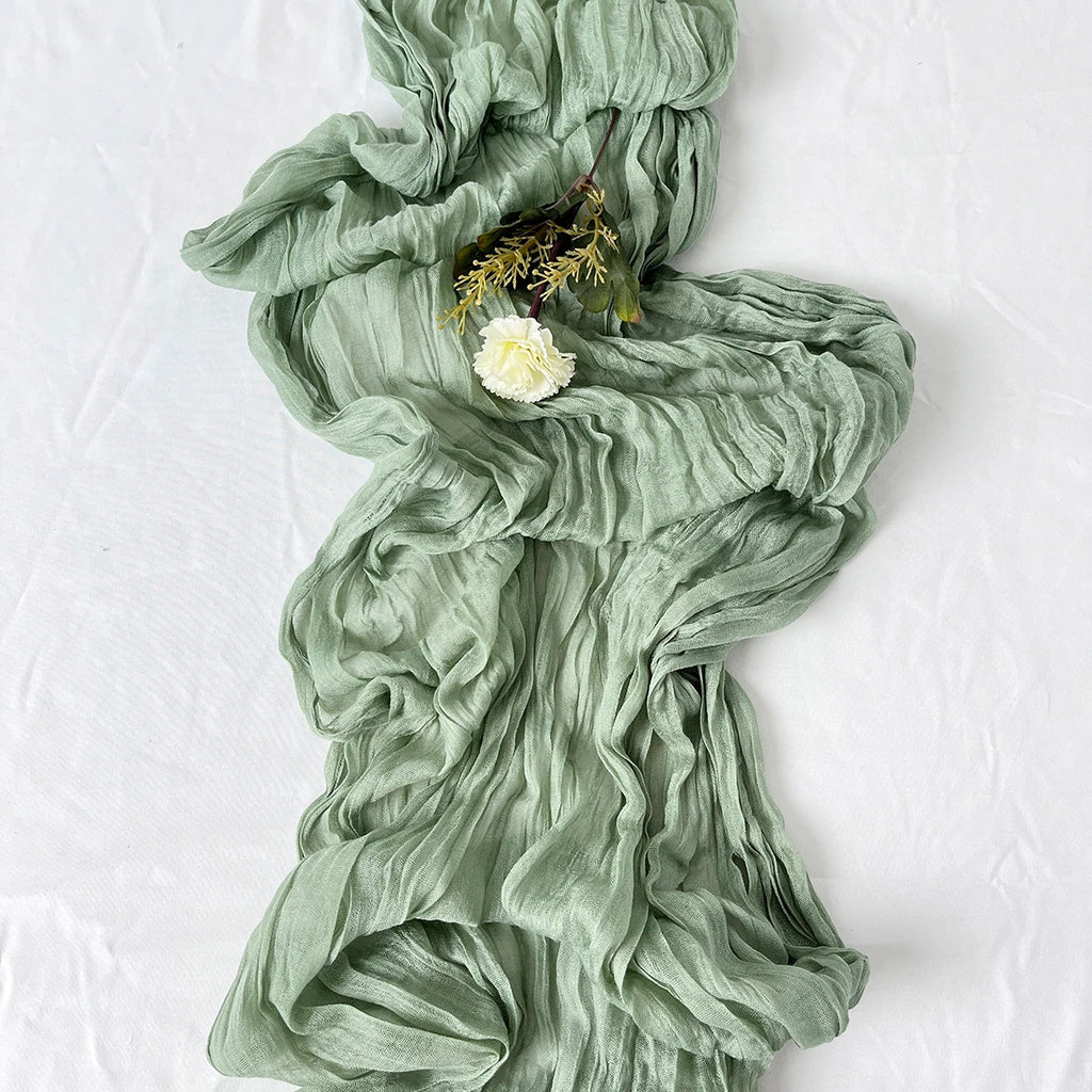 Sage Gauze Table Runner
