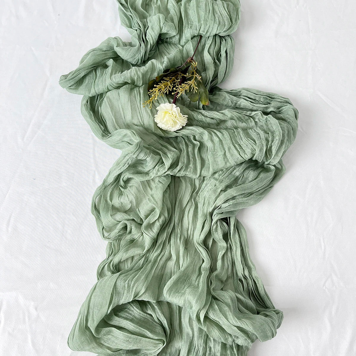 Sage Gauze Table Runner