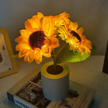 Sunflower LED Night Lamp – Rechargeable Cozy Light