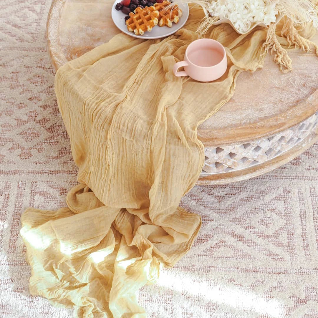 Sage Gauze Table Runner